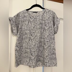 Black and white dot blouse